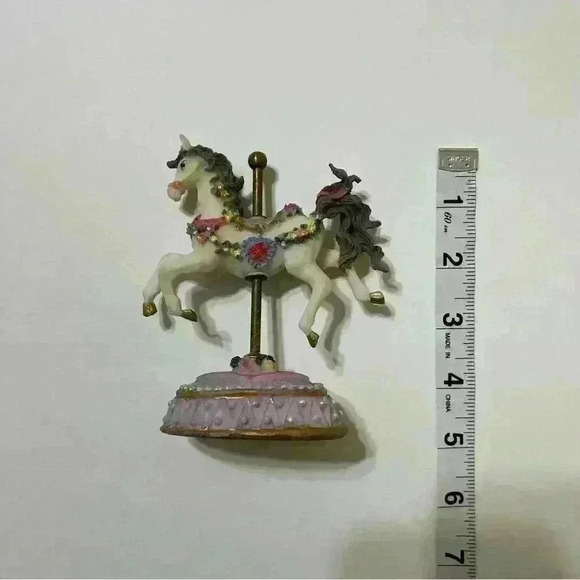 K's Collection Carousel Horse Figurine 4-3/4" tall Purple Roses - Picture 9 of 9